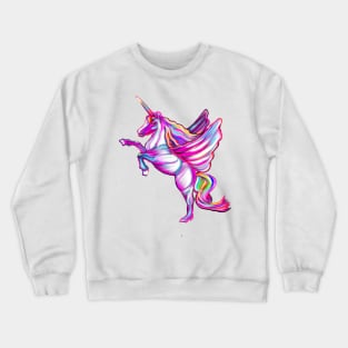 Unicorn - rainbow, sparkly, glittery, magical, winged unicorn Crewneck Sweatshirt